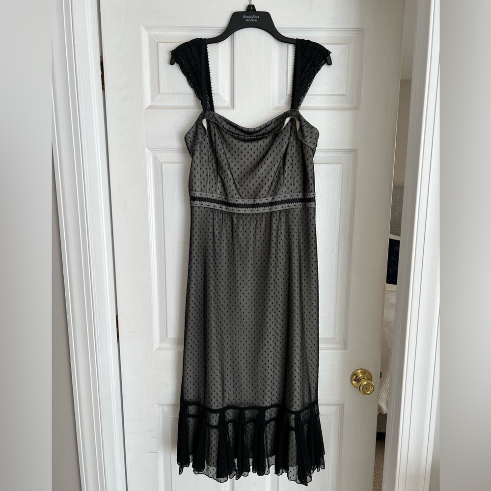 Loft Dress - black and cream, lace overlay, tall